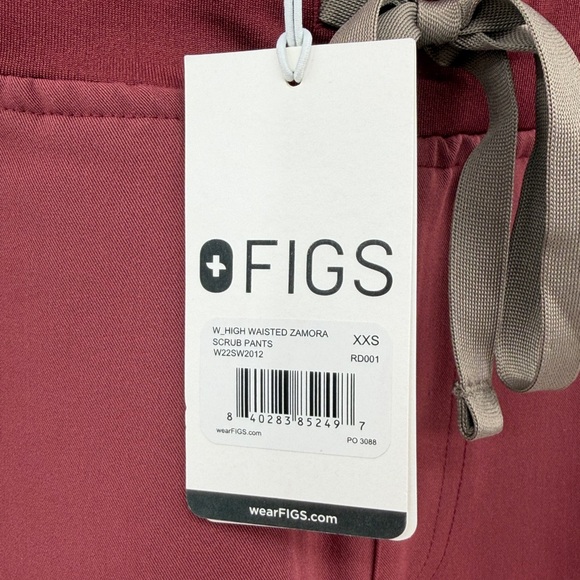 Figs Women's High Waisted Zamora Scrub Pants Jogger - Maroon - XXS - NWT - Picture 5 of 11